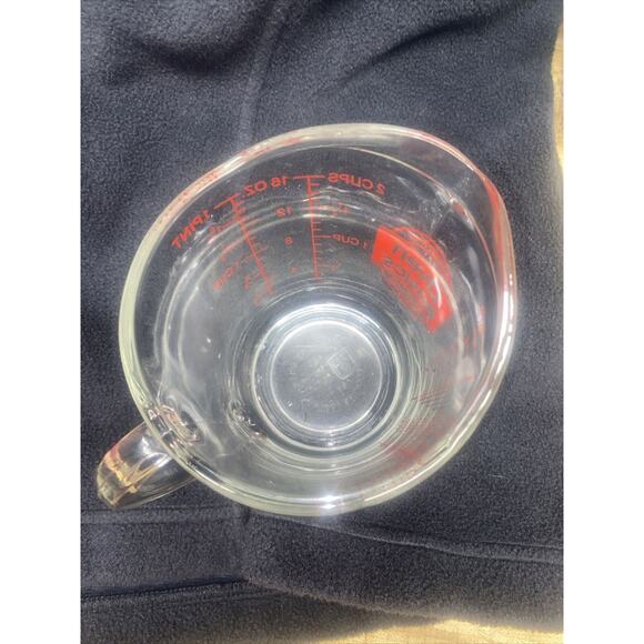 Anchor Hocking OVEN BASICS #498 1 Pint (2-Cup) Glass Measuring Cup D Handle - Picture 5 of 5